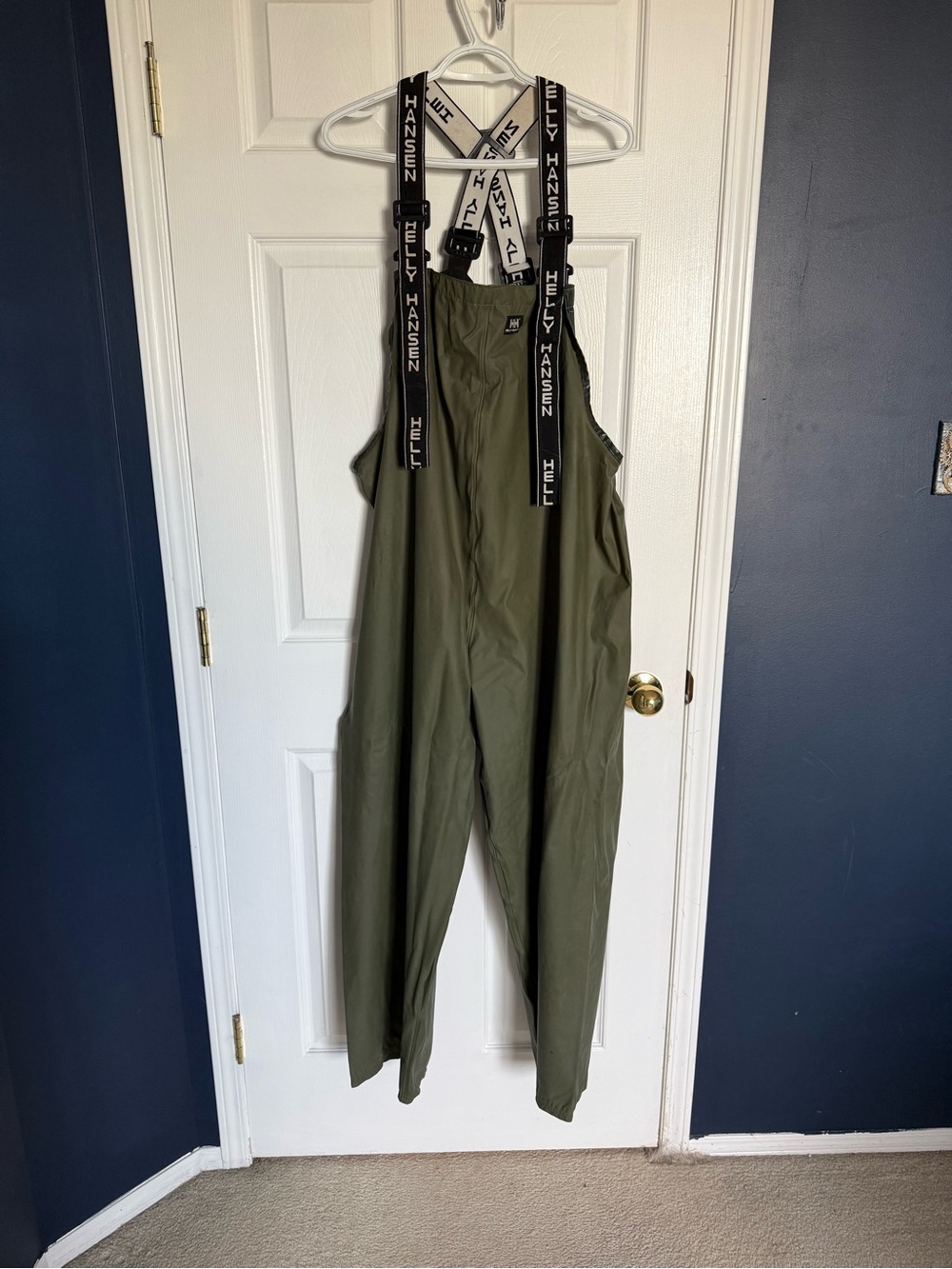 Helly Hansen Olive Green Bib Overalls with Branded Black Straps